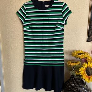 Michael Kors Green and navy blue Striped dress!